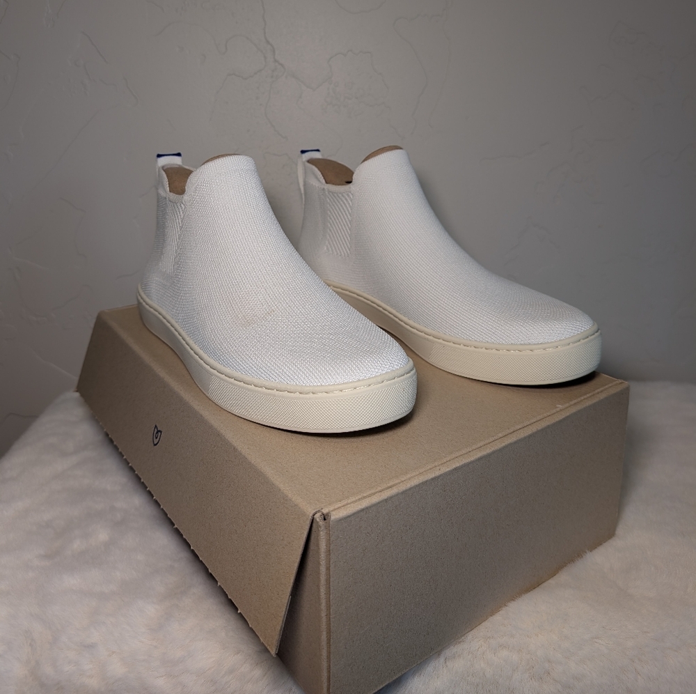 Rothy’s The Original Slip-On Sneakers | Women’s 10.5 | Bright White Knit + Box